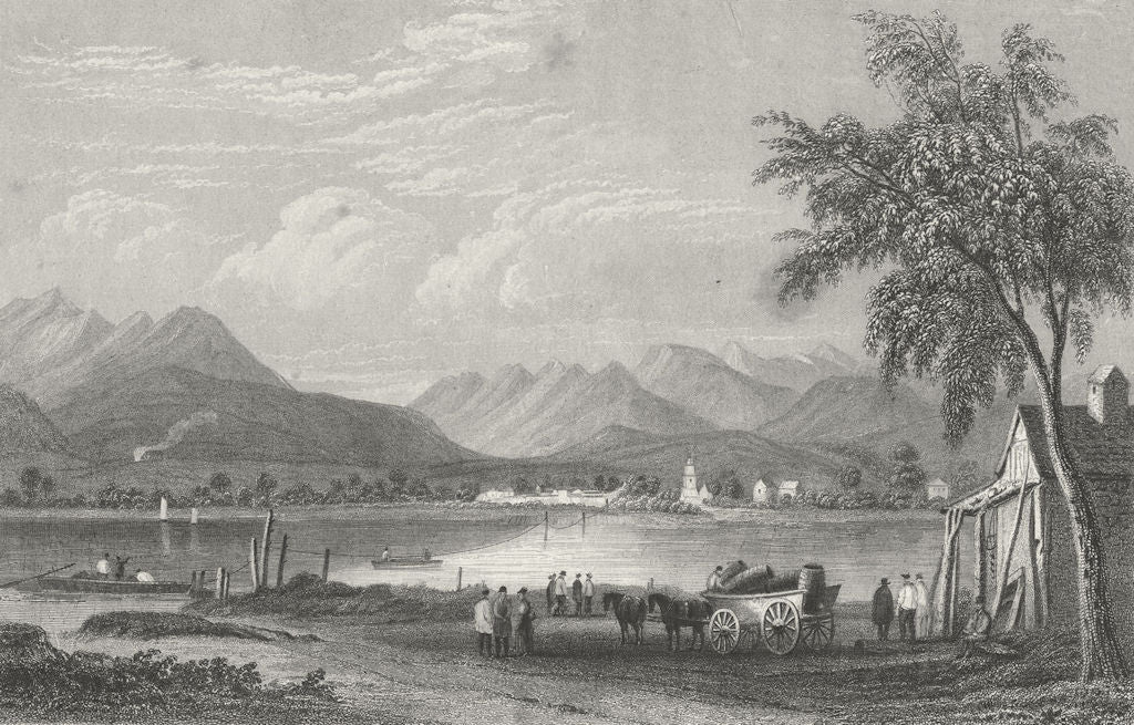 GERMANY. Ferry Oberried. Tombleson Horse & Cart 1830 old antique print picture